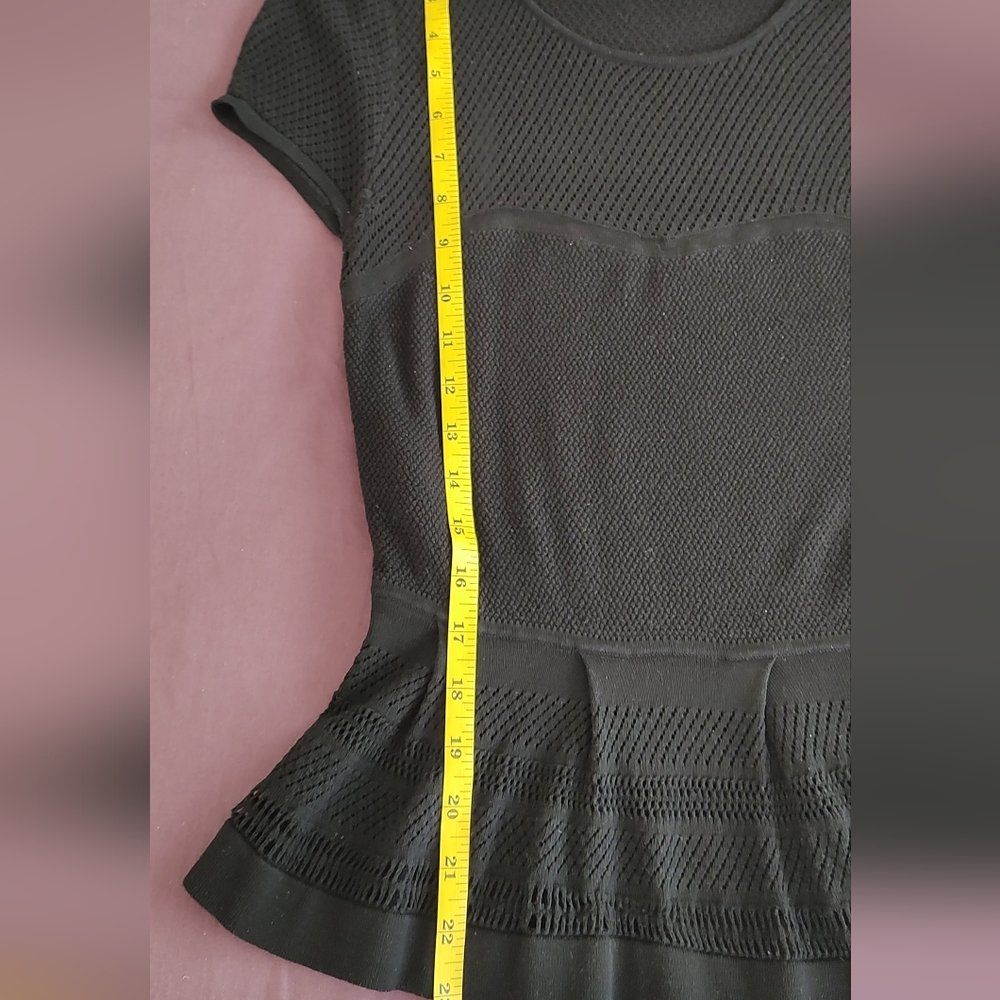 2/$10: BCBG Silk knit crochet "Emily" peplum top - Picture 11 of 13